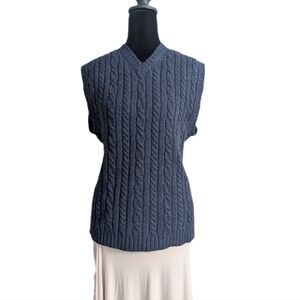 Vintage Old Navy Preppy Old Money Wool Cable Knit Sweater Vest